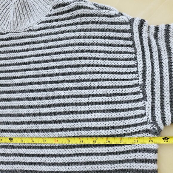 Haven Well Within Mock Turtleneck Ottoman Stitch Wool Blend Pullover Sweater L - Picture 8 of 12